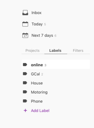 Todoist Labels View